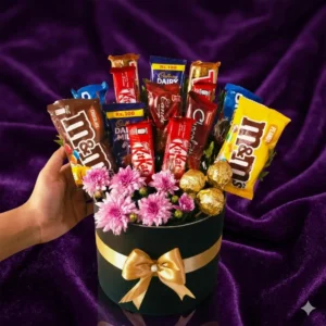 midnight gold luxury balloon & chocolate hamper (copy)