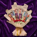 sweet love crimson rose & chocolate fan bouquet