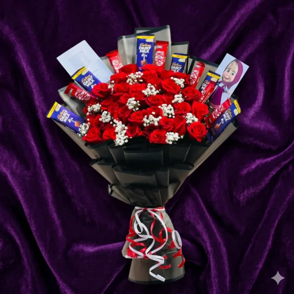 crimson velvet four heart clover display