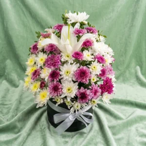 sky blue blossom & balloon trio tower (copy)