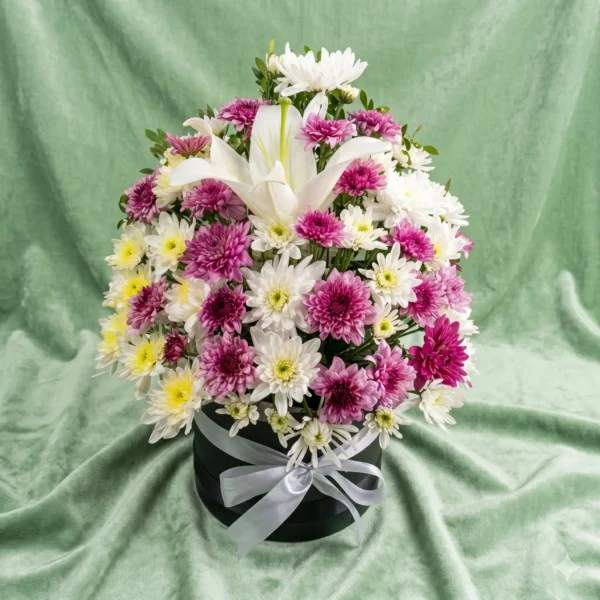 sky blue blossom & balloon trio tower (copy)