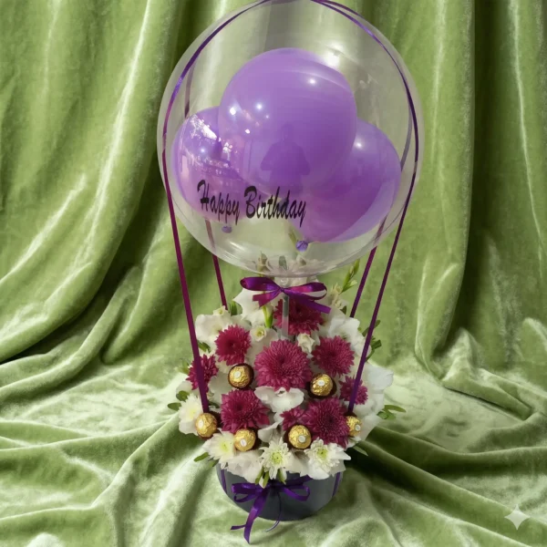 regal gold & noir hot air balloon rose box (copy)