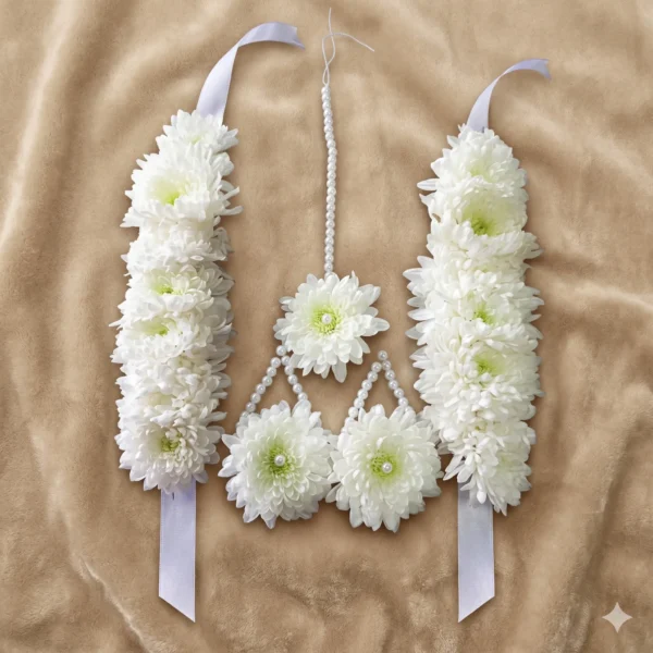 blush aster & starry baby's breath bridal gajra set (copy)