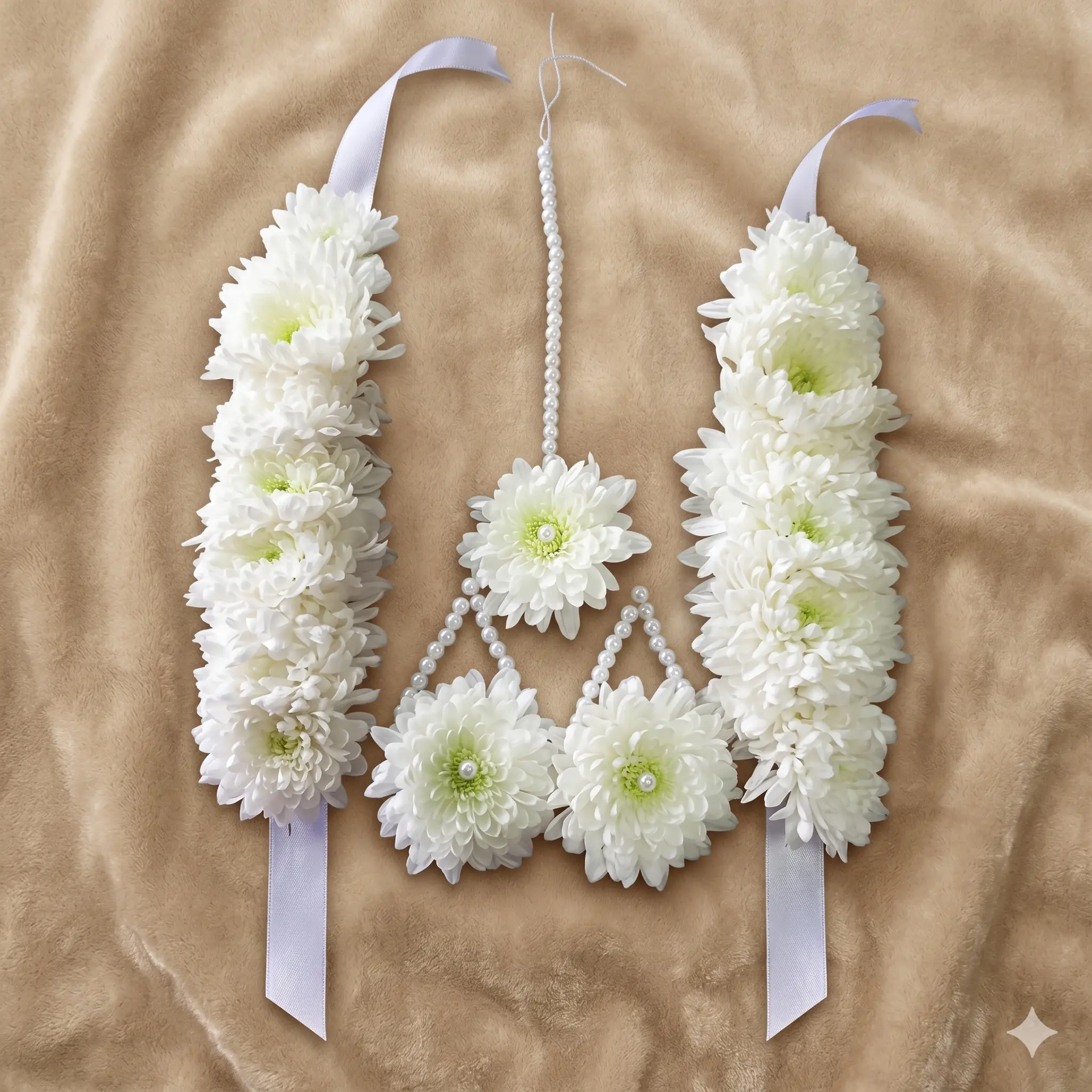 blush aster & starry baby's breath bridal gajra set (copy)