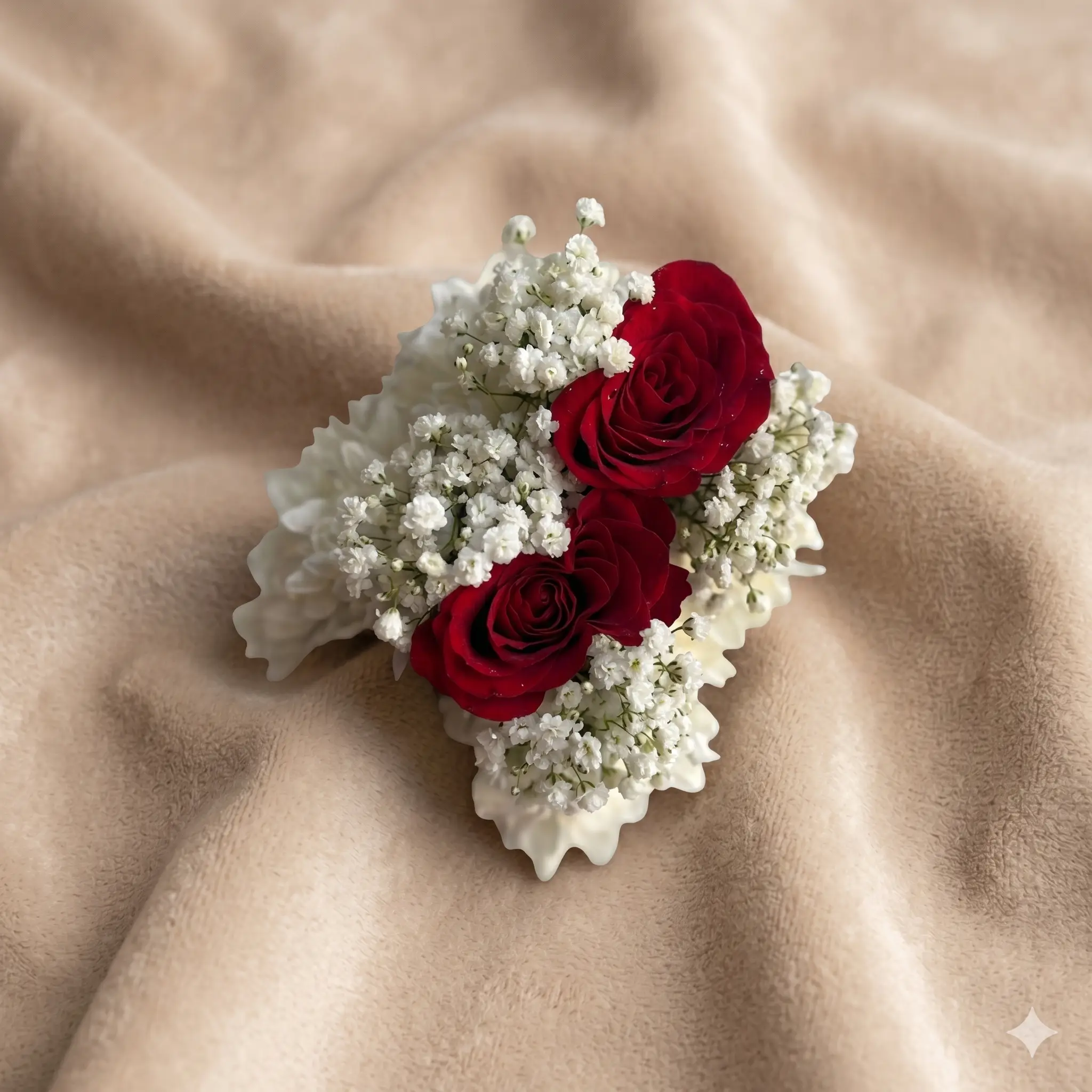 pearled alabaster chrysanthemum bridal flower jewellery set (copy)
