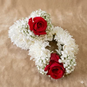 alabaster rose & snowy chrysanthemum bridal mehndi gajras (copy)