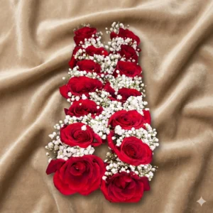 alabaster rose & snowy chrysanthemum bridal gajra set (copy)