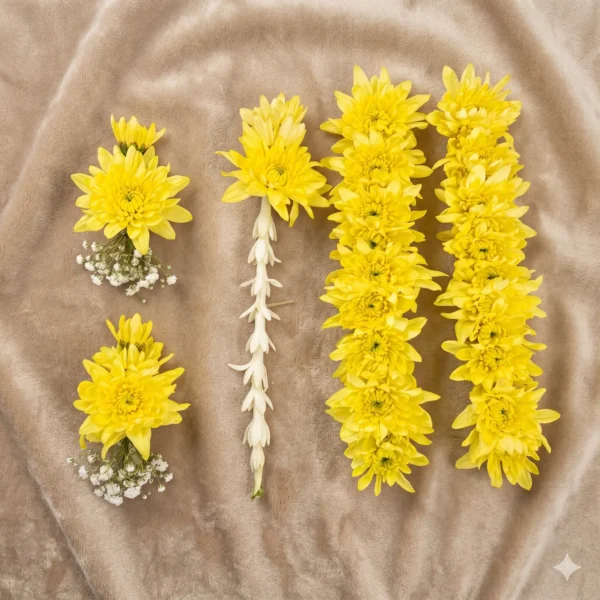 vibrant canary yellow & fragrant tuberose festive bridal suite (copy)