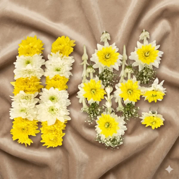 radiant canary yellow & fragrant tuberose festive bridal suite