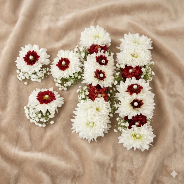 golden marigold & fragrant tuberose festive gajra pair (copy)
