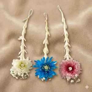 crimson rose & fragrant mogra traditional gajra (copy)