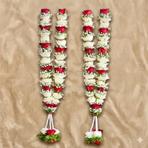 alabaster rose & snowy chrysanthemum bridal gajras (copy)
