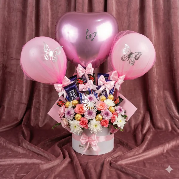 imperial mauve & metallic wreath grand floral hamper (copy)
