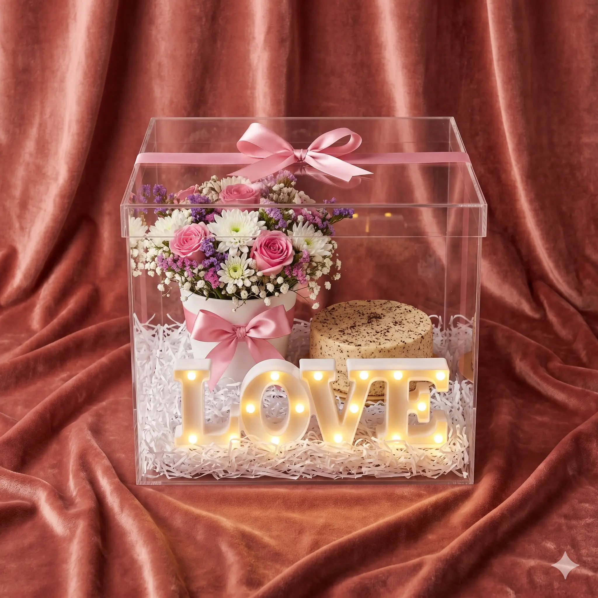 pastel romance illuminated acrylic gift showcase