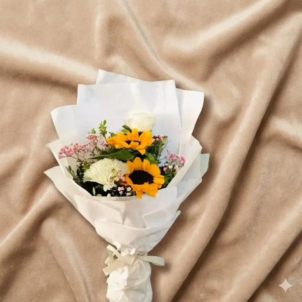 ultimate congratulations chocolate bouquet box with fresh pink roses (copy)