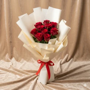 blush carnation & white daisy gingham bouquet (copy)
