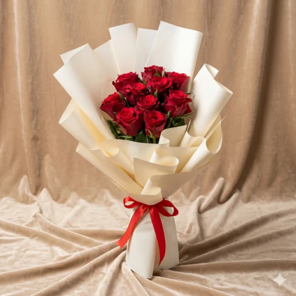 blush carnation & white daisy gingham bouquet (copy)