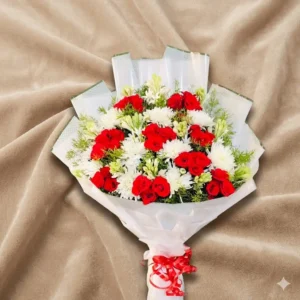 plum & white chrysanthemum minimalist elegant bouquet (copy)