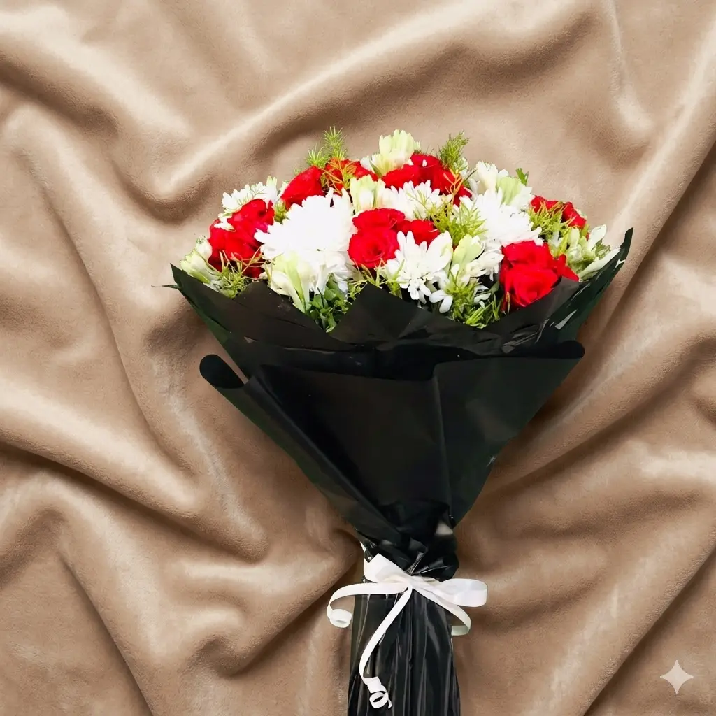 vibrant hot pink mixed chrysanthemum & rose petite bouquet (copy)