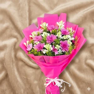 passionate scarlet & white chrysanthemum matte black bouquet (copy)