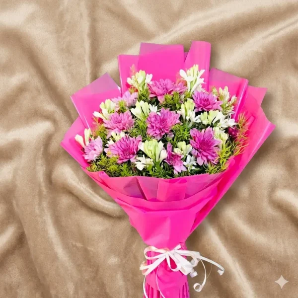 passionate scarlet & white chrysanthemum matte black bouquet (copy)