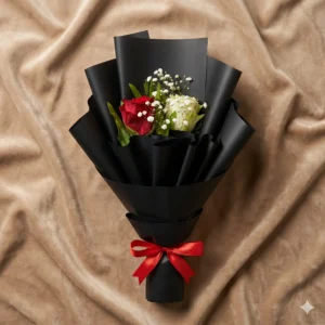 mixed pastel floral bouquet with chrysanthemums & gladiolus | elegant soft pink gift wrap (copy)