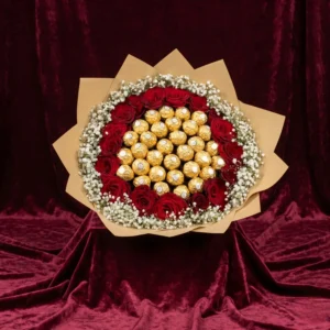 custom letter "a" red & white rose luxury monogram bouquet (copy)