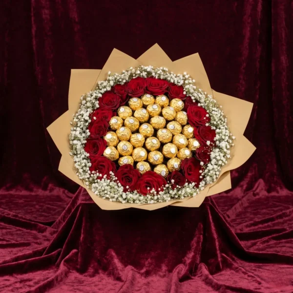 custom letter "a" red & white rose luxury monogram bouquet (copy)