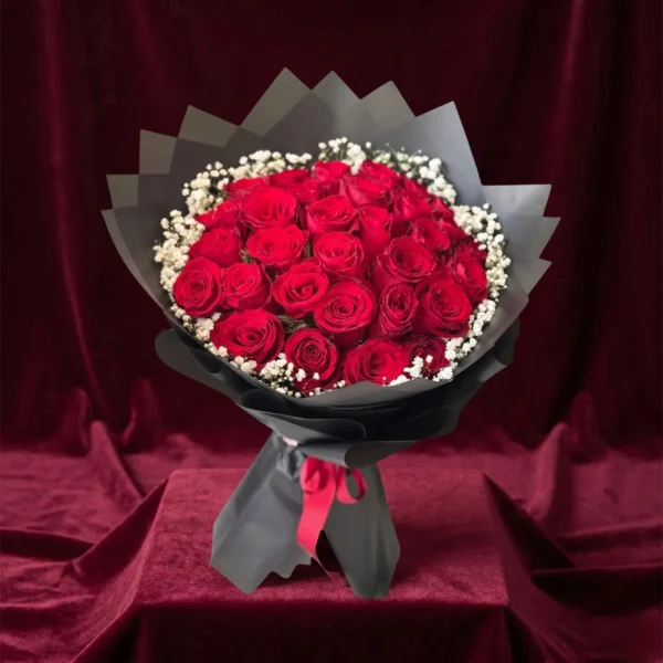 premium red rose & golden chocolate luxury kraft bouquet (copy)