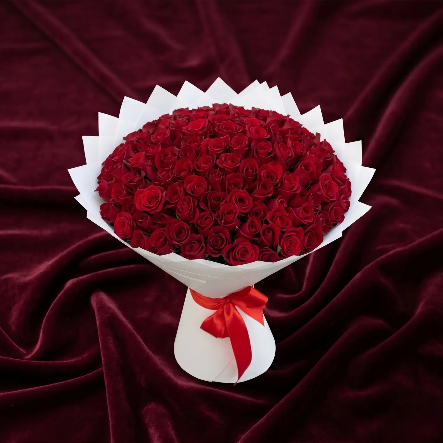 grand scarlet red rose matte black royal bouquet (copy)
