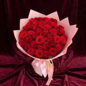 classic red rose & baby's breath matte black gifting bouquet (copy)