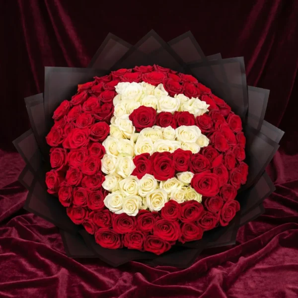 dramatic scarlet red rose matte black elegant bouquet (copy)